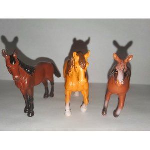 Horse Foal Figurines Brown 3 Set collector toy kids animal